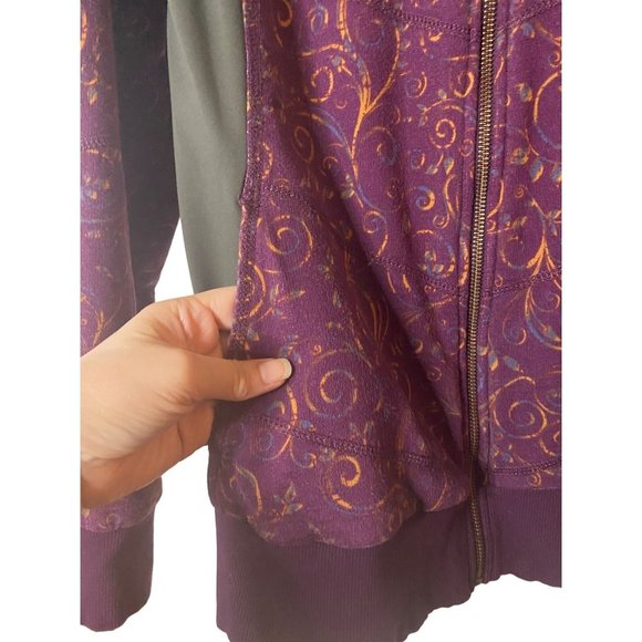 REI Sweater Womens Purple Green Sherpa Lined Hiking Outdoors Casual Ladies Sz M - Picture 3 of 10